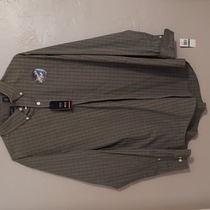 Arrow Green Long Sleeve Button Down Collard Dress Shirt with Tag Size Large